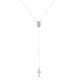Elegante Silberne Rosenkranz Kette