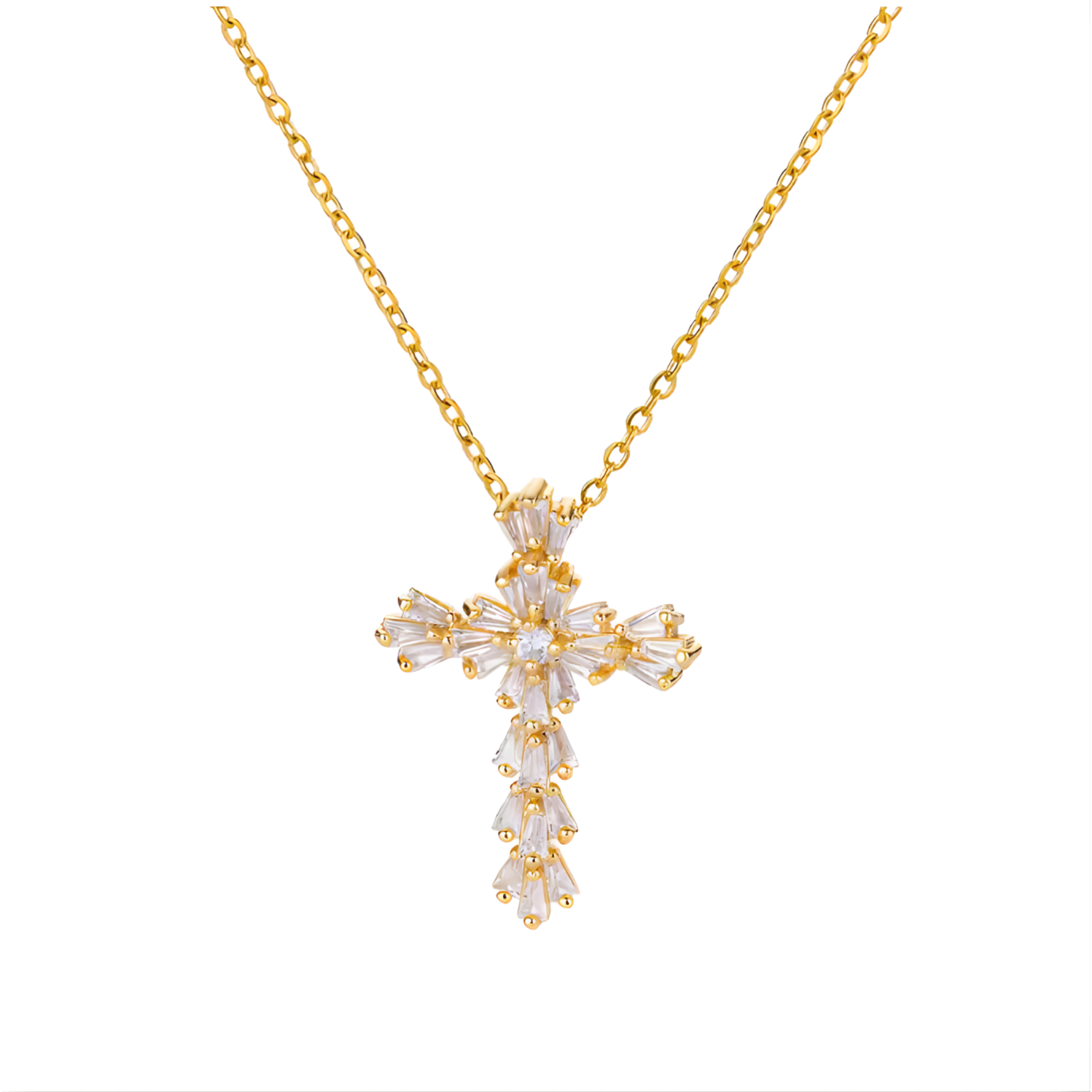 Goldene Schimmer Kreuzkette