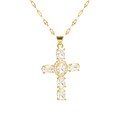 Goldene Zirkon Kreuzkette