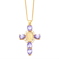 Lila Gold Maria Kreuzkette