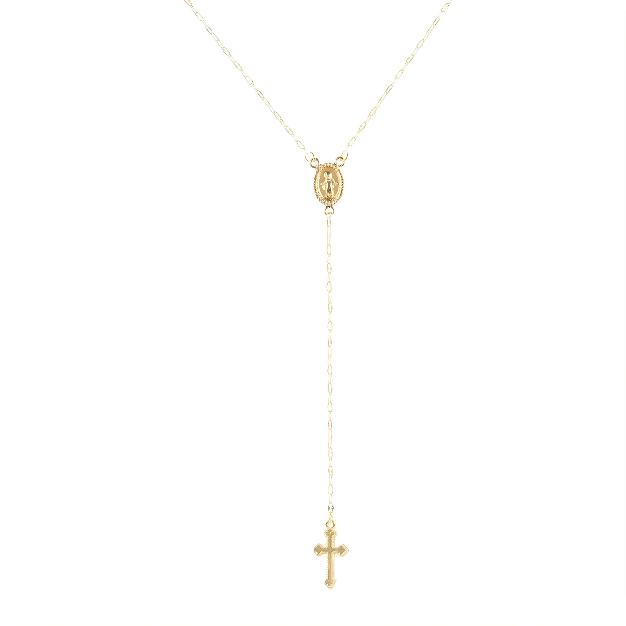 Elegante Goldene Rosenkranz Kette