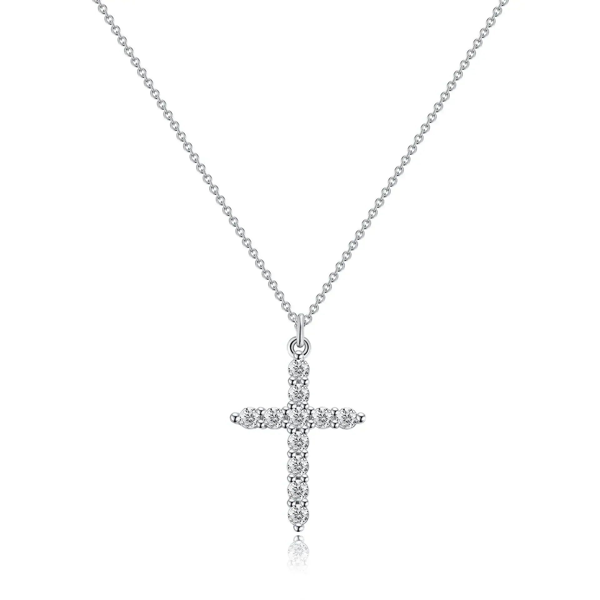 Elegante Silberne Kreuzkette